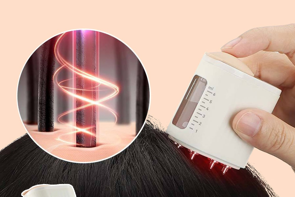 2 in 1 Electric Scalp Massager and Hair Oil Applicator Hair Massager Scalp Applicator Brush for Hair Treatment Growth