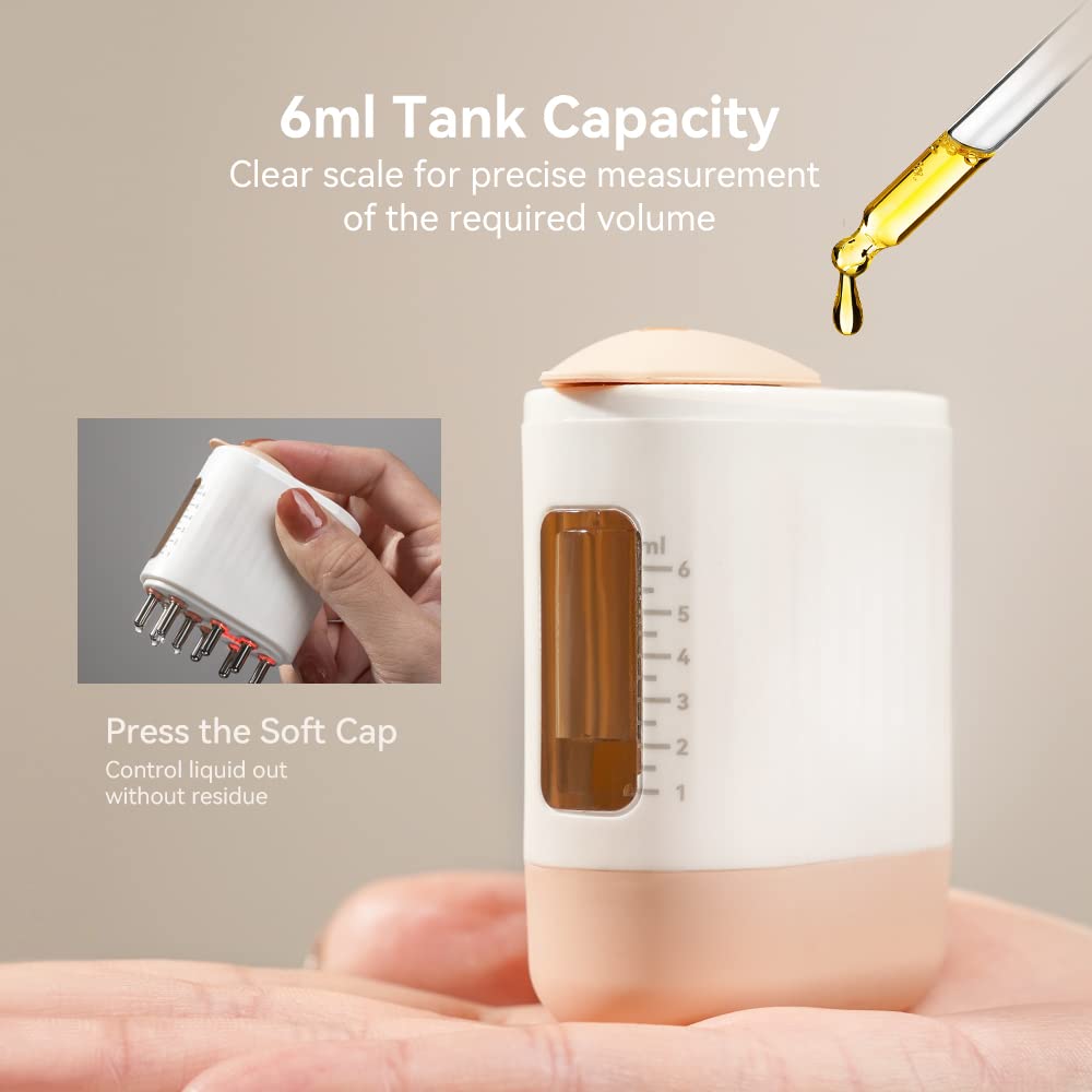 2 in 1 Electric Scalp Massager and Hair Oil Applicator, Hair Massager Scalp Applicator Brush for Hair Treatment Growth Medicine Essential Oil Serum White