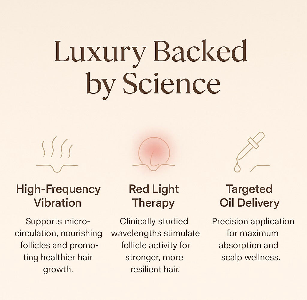 GlowVei 2-in-1 Scalp Oil Infuser & Red Light Therapy Massager